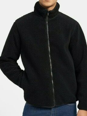 Theory Black Classon Fall Fleece Jacket Sz XXL